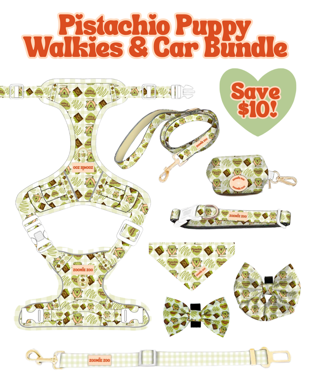 Pistachio Puppy Walkies & Car Bundle (Save $10)